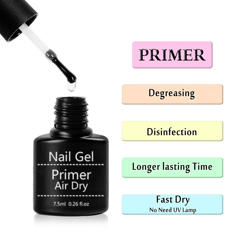 Acrylic No-acid Primer Nail Art Set With Base Coat And Top Coat Soak Off Gel Nail Polish For Art Design Tool Kit