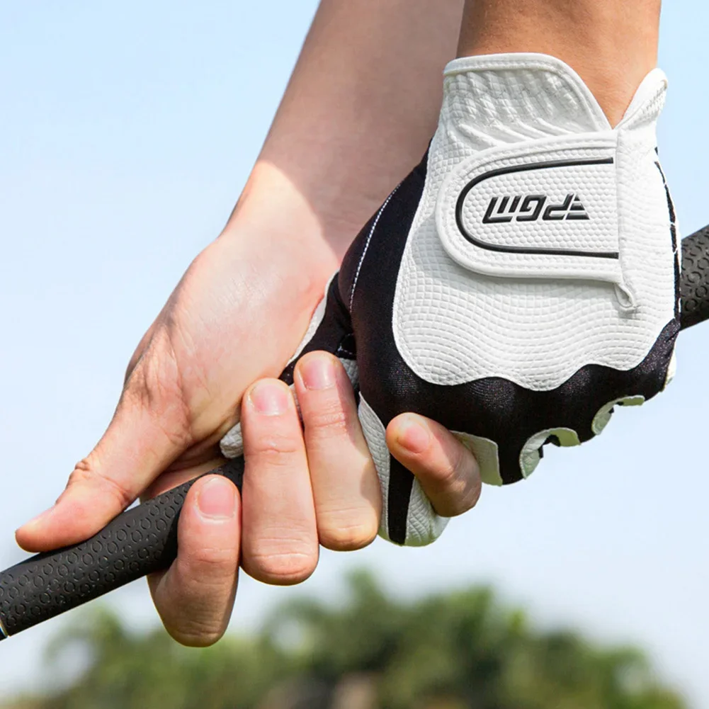 1Pc PGM Men Golf Gloves White Breathable Kid-lambskin Genuine Leather Sport Hand Glove Wear Single Left Handed Batting Training