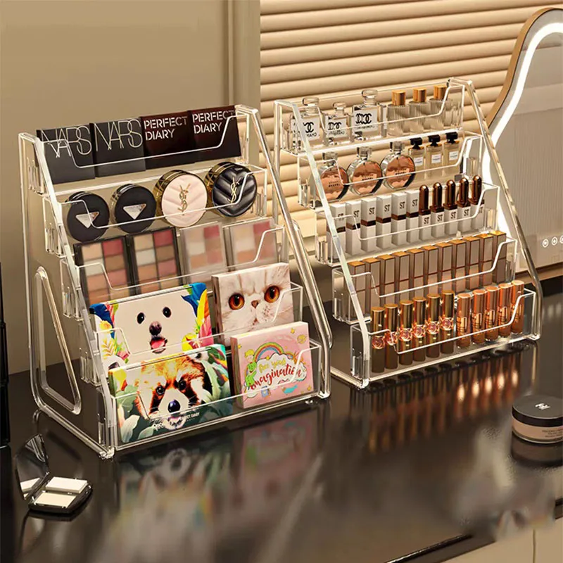 5-Tier Acrylic Cosmetic Organizer Step Stairs Makeup Storage Shelf