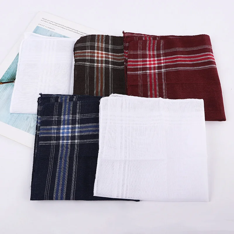 12 Packs Men&lsquo;s Fashion Plaid Polyester Cotton Handkerchiefs Decorative Suits Hanky Vintage Plaid Handkerchiefs pocket towels