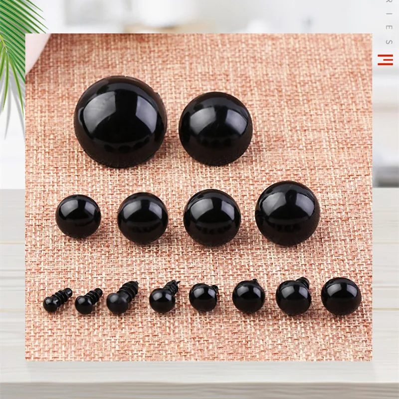 Plastic safety eyes Googly doll eyes Plastic toy eyes Doll eyes 6-18mm Black Plastic Eye For Craft Doll Decoration Accessories Safety Eyes Amigurumi For Toy Animal Eye Doll Toys 50/100pcs