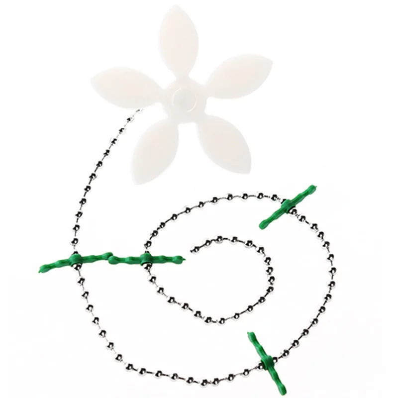 1~10PCS Small Flower Shower Hair Cleaning Chain Premium Drain Hair Catcher Flower Bathroom Drain Strainer Hair Catcher Chain 6