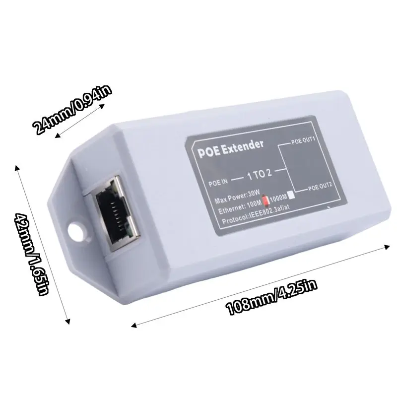 사용하기 쉬운 E-Easy - NVR IP 카메라용 100Mbps IEEE 802.3Af/At 표준 48V 연장기, POE 범위를 100미터까지 확장