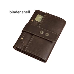 Vintage Brown A6 Tri - Fold PU Leather Planning and Organizer Notebook - A6 (Binder shell)
