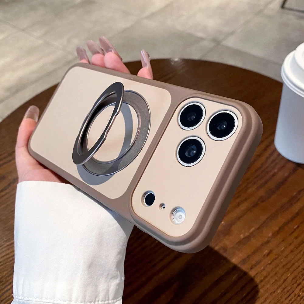 Luxury 360 Metal Ring Bracket Phone Case with Magnetic Holder and Stand, Shockproof Cover