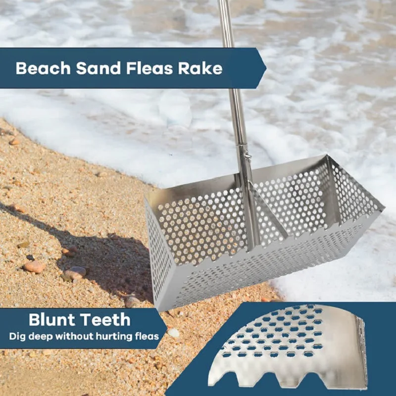 Sand Crab Bait Catcher Clamming Clam Rake Beach Stainless Steel Surf Fishing  Non Cumbersome Tool for Live Bait Foldable Pail - AliExpress