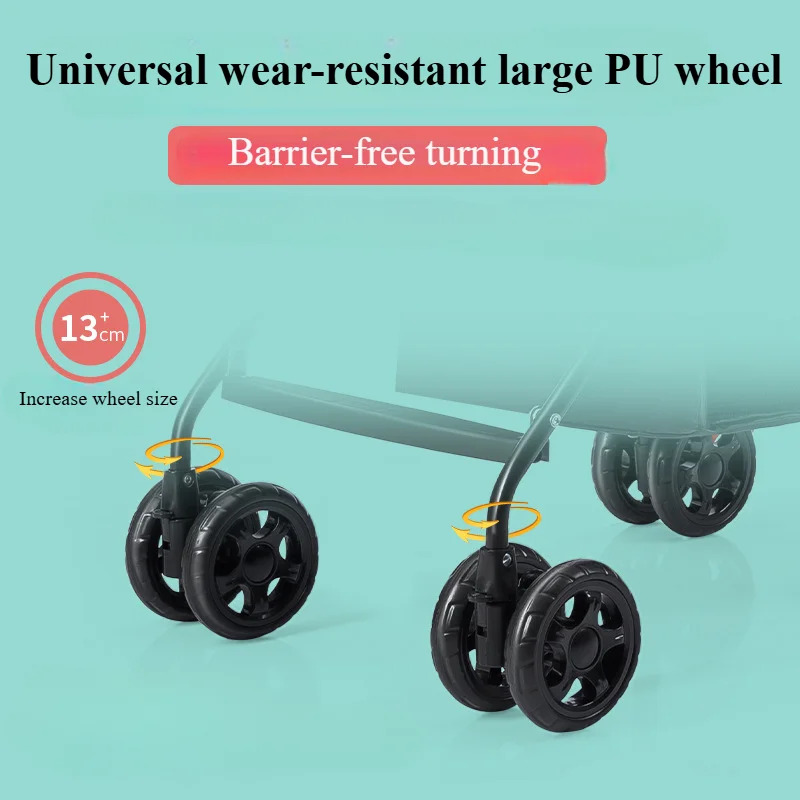 Lightweight baby stroller One Lick Folding Baby Stollingcart Sit & Lying Large Canopy Storage Cup Holder Infants