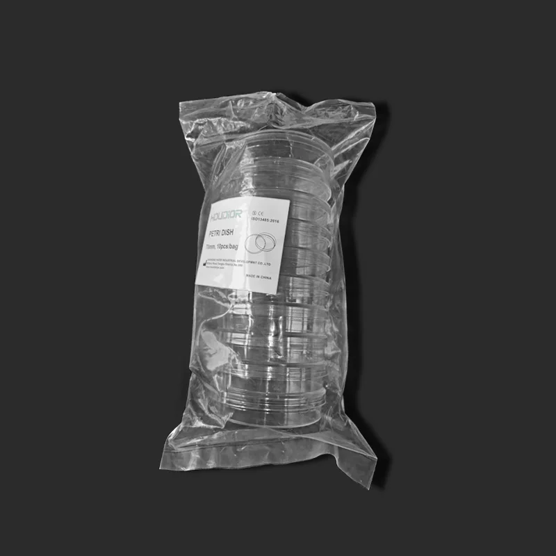 10 개/가방 70mm 플라스틱 멸균 페트리 접시 박테리아 문화 접시 뚜껑 실험실 접시 박테리아 효모 학교 용품 Statio