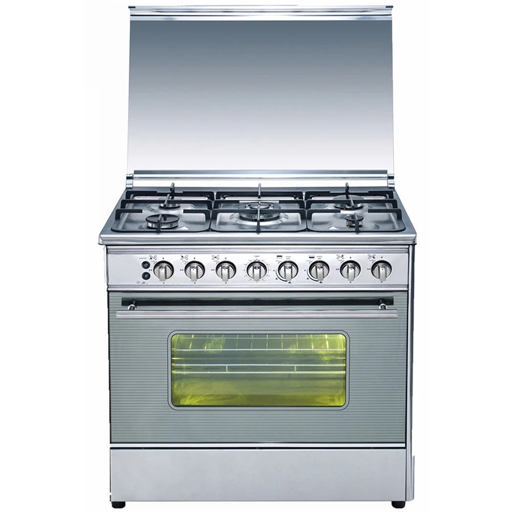 freestanding gas cooker, gas range with oven 5 burners cocinas de con horno cuisiniere gaz avec four stove with oven cooking