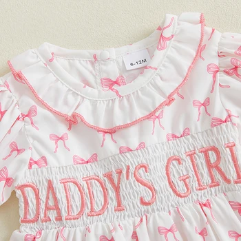 Adorable Infant Girl Floral Print Sleeveless Ruffle Trim Round Neck A-line Dress Summer Outfit with Bow Detail 5