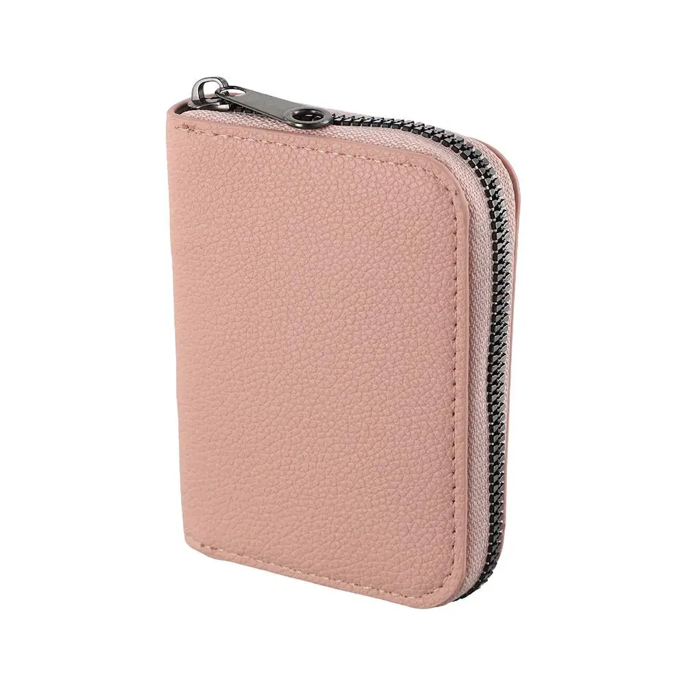 Mehrfach-Kartenhalter Vintage Kleine Geldbörse für Damen und Herren Geschäfts-Bankkarten-Etui Münzbeutel aus Massivem Leder mit Reißverschluss – Detail 3