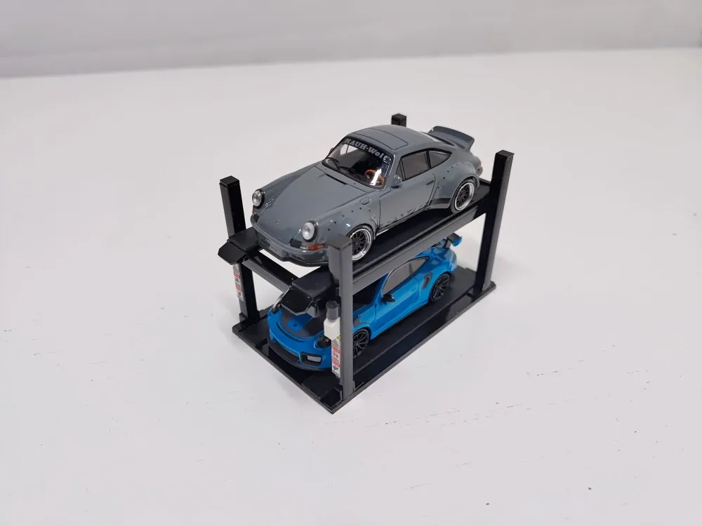 1/18 1/24 1/43 1/64 Parking Rack Lift Garage Model Car Scene 2
