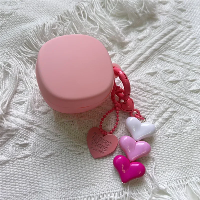 Cute Case For Samsung Galaxy Buds FE / 2 Pro Flower Case with Keychain Soft Silicone Cover for Samsung Buds Live Buds2