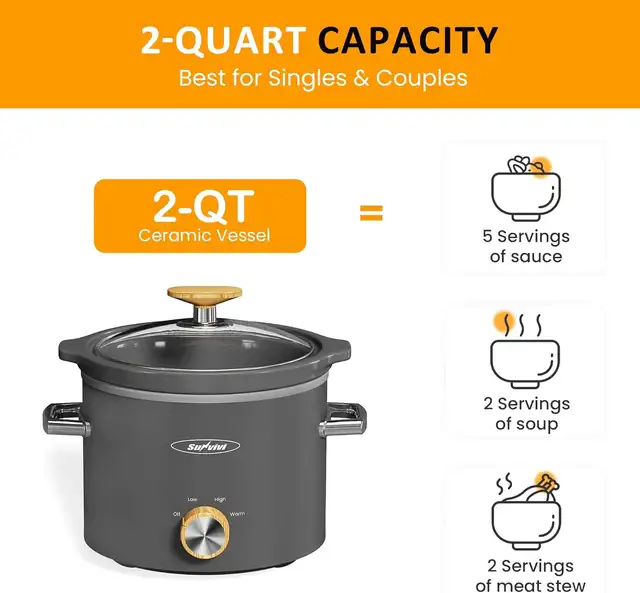 2 Quart Ceramic Slow Cooker 5