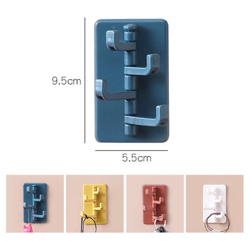 Self Adhesive Wall Hook Strong Without Drilling Coat Bag Bathroom Door Kitchen Towel Hanger Hooks Home Storage 1/2/4PCS