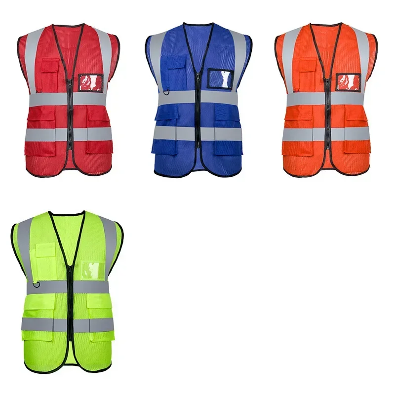 Reflective Cycling Motorcycle Vest High Visibility Safety Jacket for Night Riding Running Jogging Outdoor Sports Waistcoat