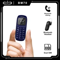 SERVO BM70 Small Cellphone Unlocked Keyboard 2G GSM Alarm Clock Low Radiation Bluetooth Headset Mini Portable Cheap Backup Phone 1