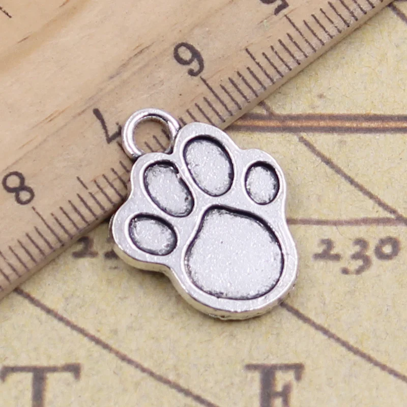 

15pcs Charms Dog Paw Bear Claw 22x17mm Antique Silver Color Pendant Making DIY Handmade Tibetan Finding Jewelry For Bracelet