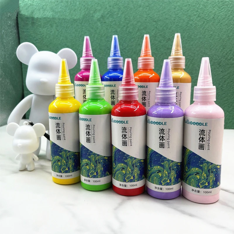 LOLEDE20Colors100MlTubeAcrylicPouringPaintHighFlowFabric