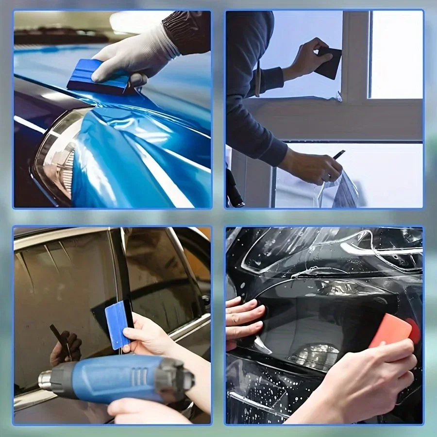 Blue PP Plastic Car Vinyl Wrap Film Squeegee Scraper Tool