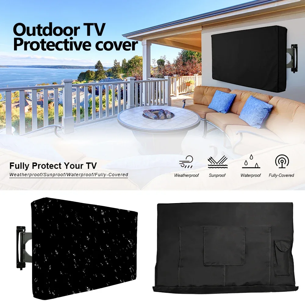 Description Picture 3 of itemOutdoor TV Screen All-Purpose Dust Cover Black LCD Television Waterproof Resistant Protect Bag 24" 38" 42" 48" 52" 65inch