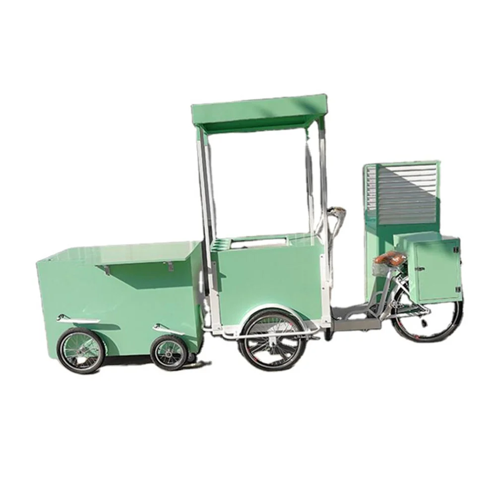 

Coffee Tricycle 3 Wheels Ice Cream Food Bike Electric Pedal Assistant Mobile Snack Fast Vending Cart Bicycle