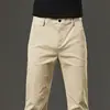 Pants Men Business Straight Cotton Trousers Stretch Elastic Slim Fit Casual Large Plus Size 42 44 Khaki Black Blue Grey Pant