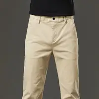 Pants Men Business Straight Cotton Trousers Stretch Elastic Slim Fit Casual Large Plus Size 42 44 Khaki Black Blue Grey Pant
