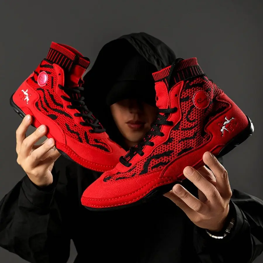 Professional Boxing Shoes Men's and Women's Sparring Shoes Training Fighting Boots Fitness Wrestling