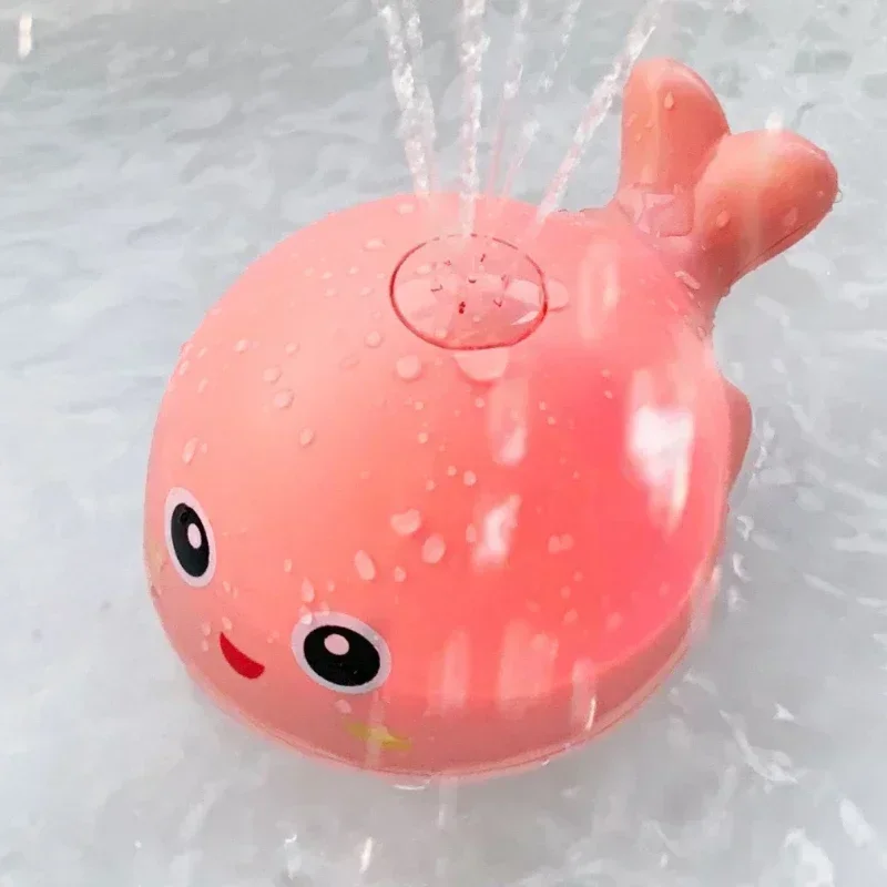 Baby Bath Toys Spray Water Shower Bathing Toys for Kids Electric Whale Bath Ball with Light Music LED Light Toys Bathtub Toy 2