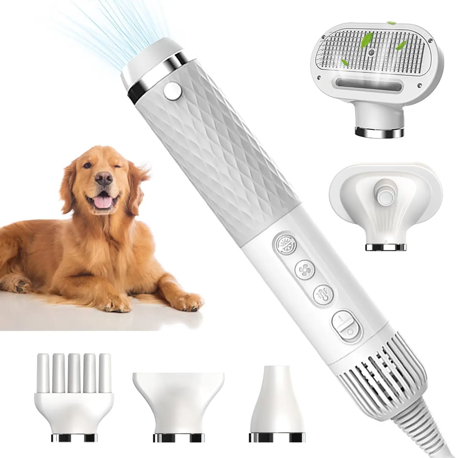 Hair Dryer Pet Hair Dryer Dog Dryer Portable Dog Hair Dryer with 4 Nozzles,Dog Blow for Cat Grooming Pet Hair Adjustable Temperature and Speed