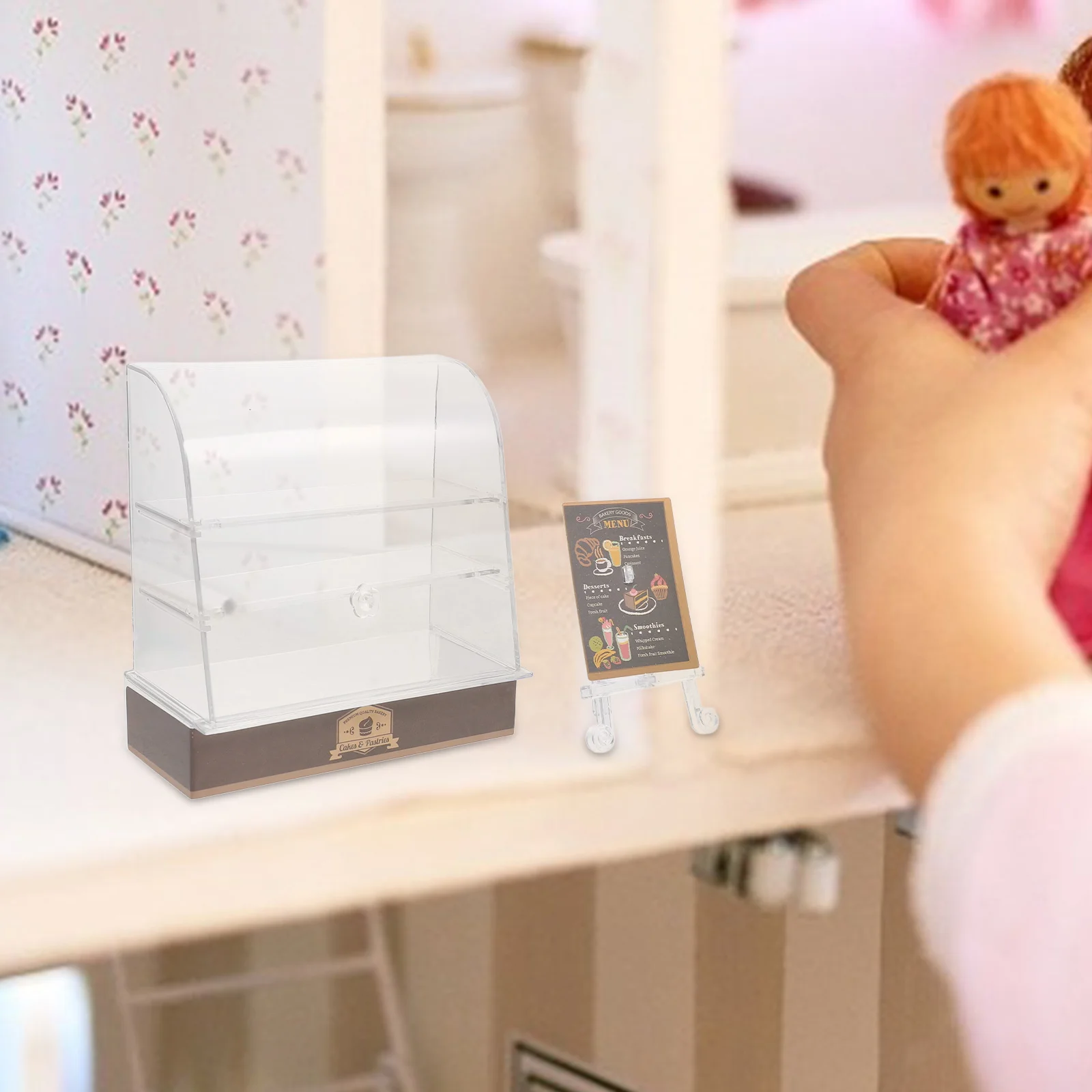 

Miniature Cake Cabinet House Playset Accessories Furniture Bakery Model Cupboard Child