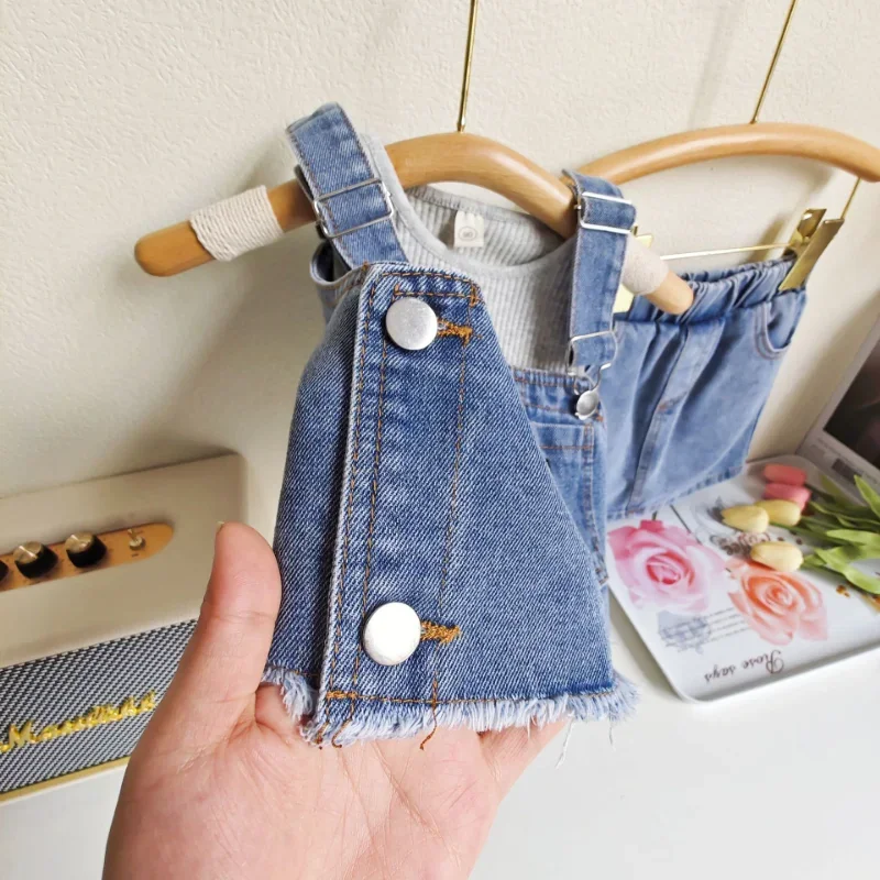 2-7Years Fashion Children Girl Summer Clothes Sleeveless Cotton Vest Tops+Denim Tank Tops+A-line Mini Skirt 3PCS Outfit Kids Set