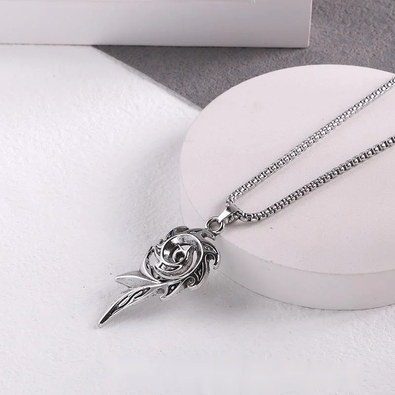 Flame Titanium Steel Necklace For Couples Trendy Pendant Jewellery_voghion.com