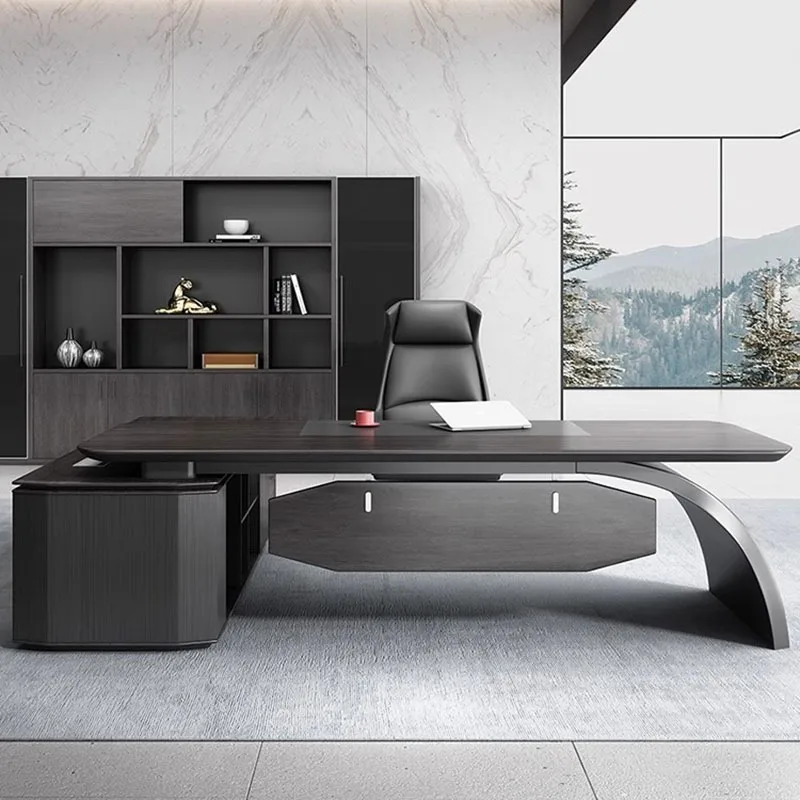 

Gaming Writing Desk Work Modern Drawers Work Coffee Office Desks Shelf Organizer Storage Tavolo Da Lavoro Luxury Furniture