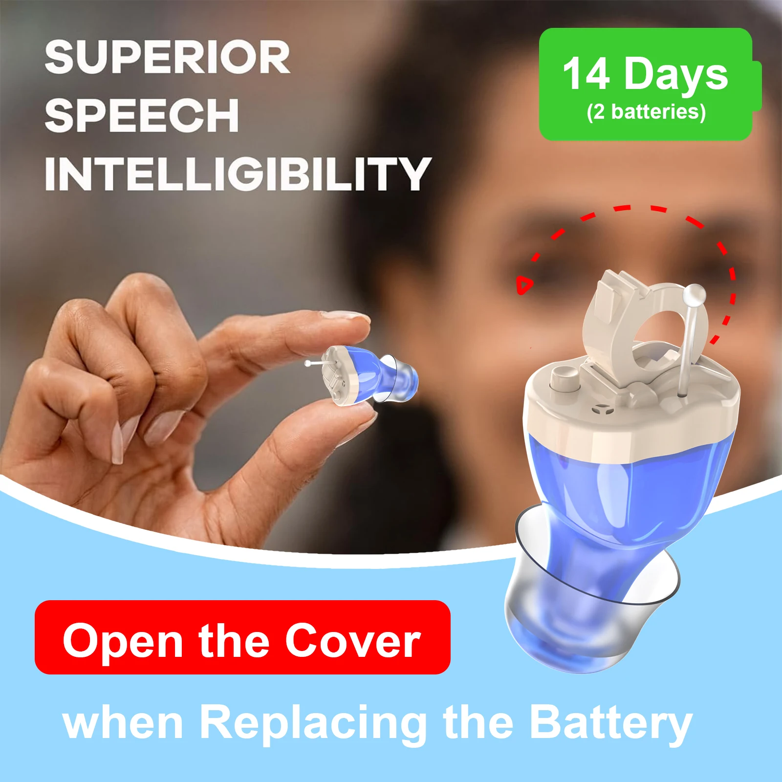 CIC Invisible Digital Hearing Aid Clear Powerful Mini Wireless Hearing Aid for Elderly Deafness hearing aid