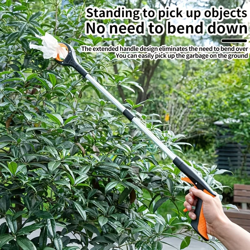 Garbage Picker Gripper 1pc Grabber Reacher Tool Garbage Clip Picking Extended Aluminum Alloy Pliers Sanitary Pickup Cleaning Supplies