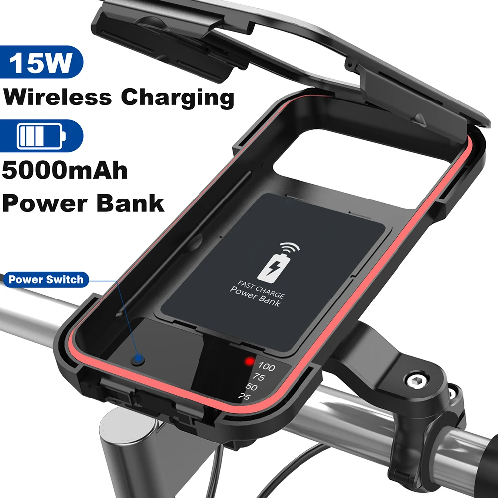 Waterproof Motorcycle Phone Holder 20W PD Quick Charger 15W