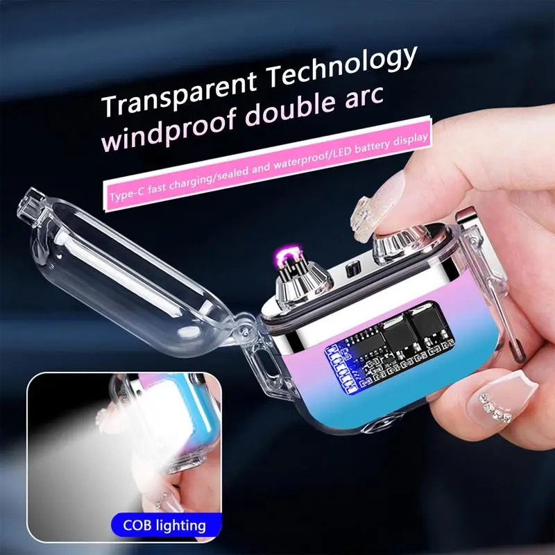 Electric Arc Igniter Outdoor Windproof Double Arc Pulse Waterproof Portable USB Rechargeable Gifts for Man