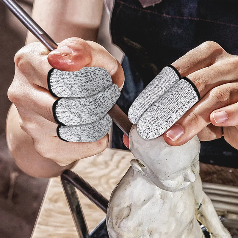 1Pair Finger Cots Cut Resistant Sleeves Thumb Protector Reusable Peel Fingertip Covers Picking Gloves For Kitchen Accessory Tool