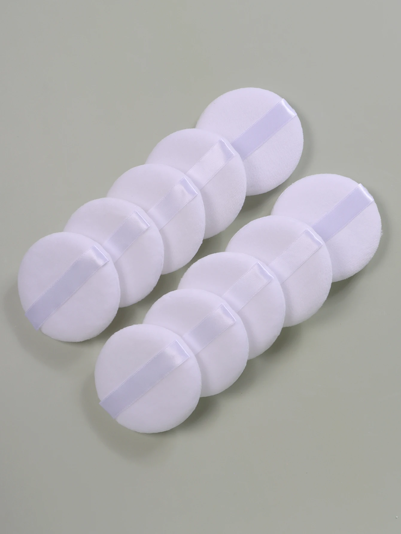 2-5-10-20Pcs Portable and Practical High-Grade White Round Powder Puff for Base and Fixing Makeup 2