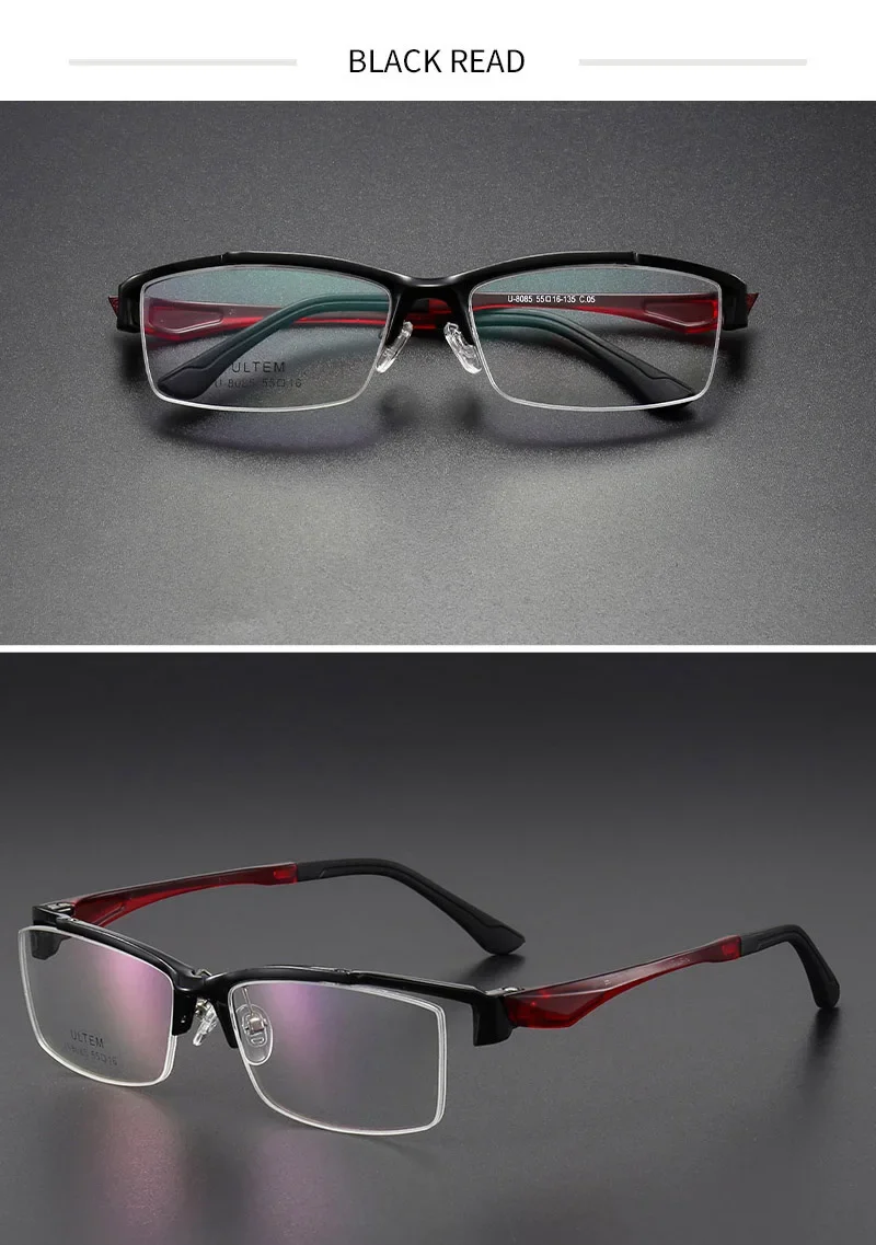 Aror Unisex Semi Rim Square Brow Line Eyeglasses 7
