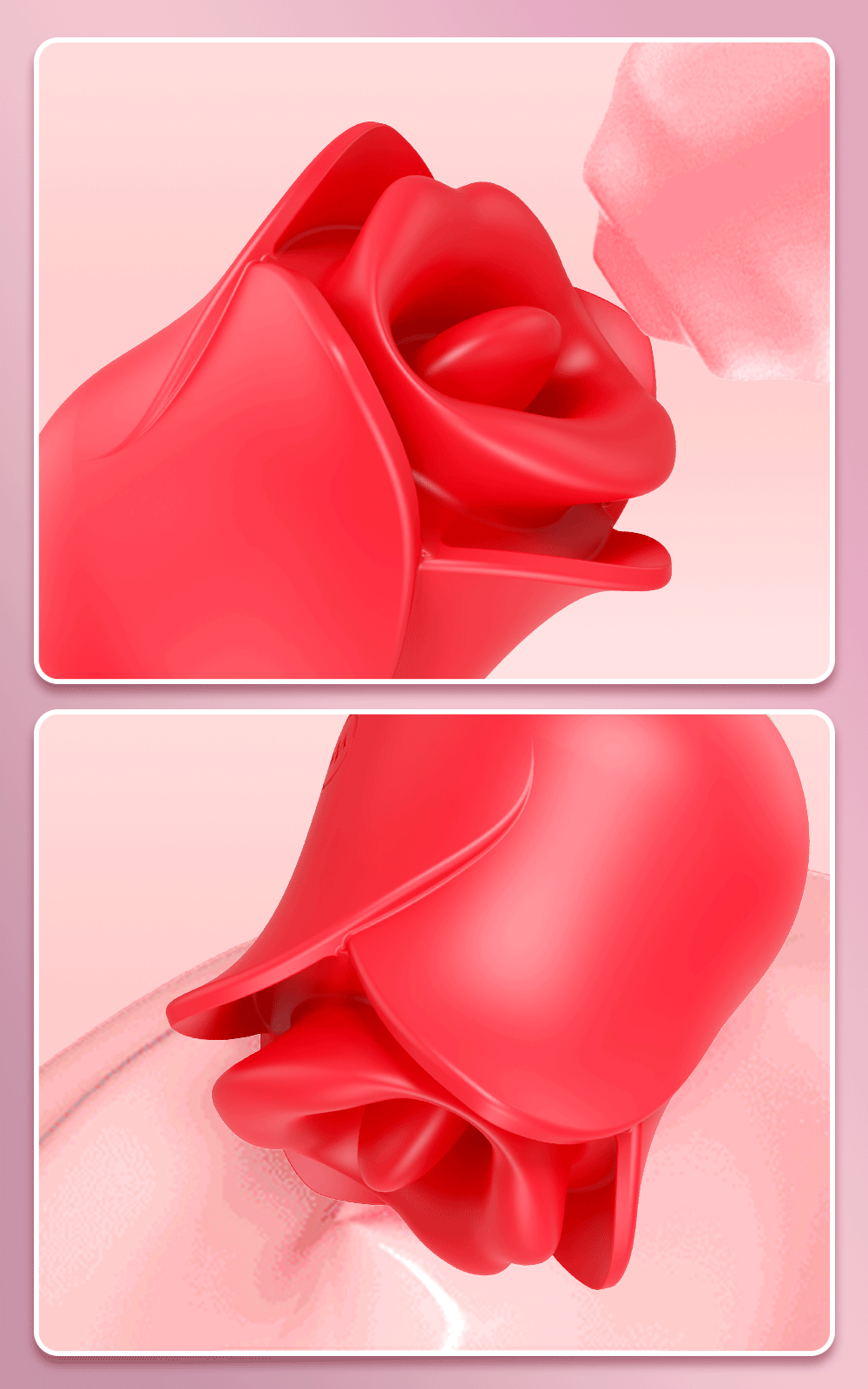 Rose Toy Oral Biting Vibrator Female with Tongue Licking Powerful Sucker Clitoris Stimulator Adults Goods Sex Toys for Women
