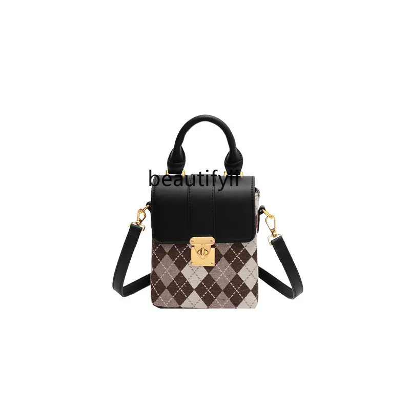 

zq Small Bag Women's Bag Spring and Summer All-Match Fashion Shoulder Messenger Bag Popular Mobile Phone Bag