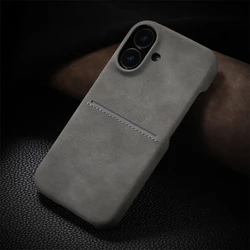 Luxury PU Leather Texture Matte Wallet Case with Credit Card Slot Back Cover - iPhone 12 Pro (Gray)