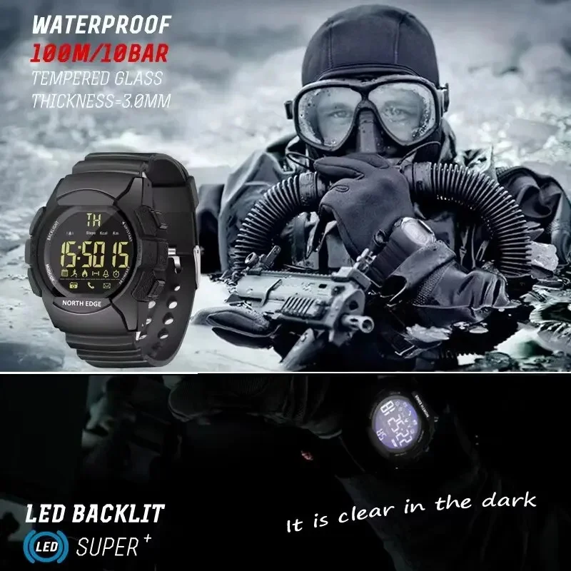 Men's Military Waterproof Sport Watch with LED Digital Display and Stopwatch