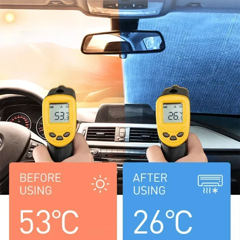 130X60CM Car Windshield Foldable Sun Shade Visor Cover Block Reflector Portable Breathable Anti UV Protector Screen Free