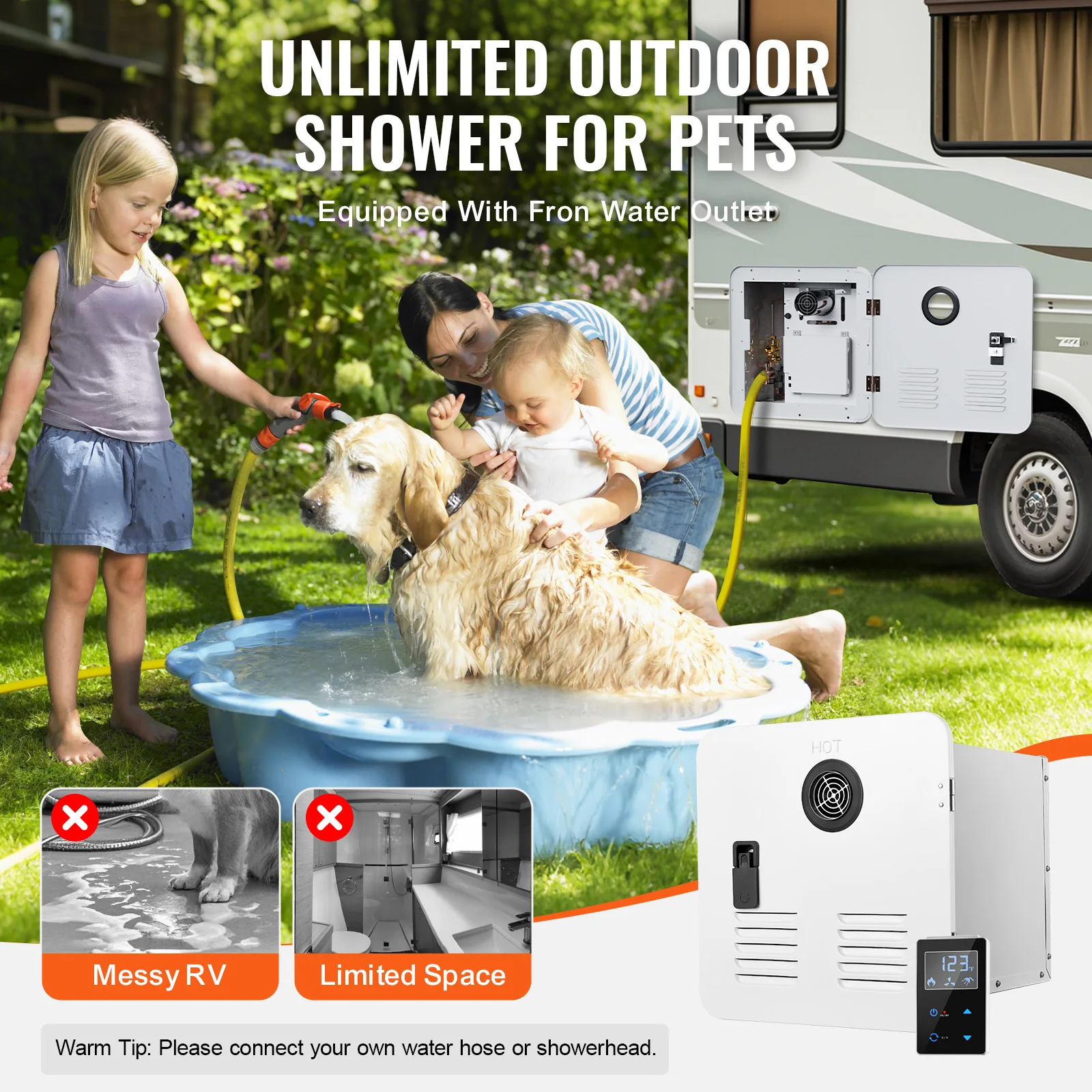 SucceBuy RV Tankless Water Heater Instant Shower 15 x 15 in Optimized Comfort Performance Hot Water Ideal for RVers' Family 2