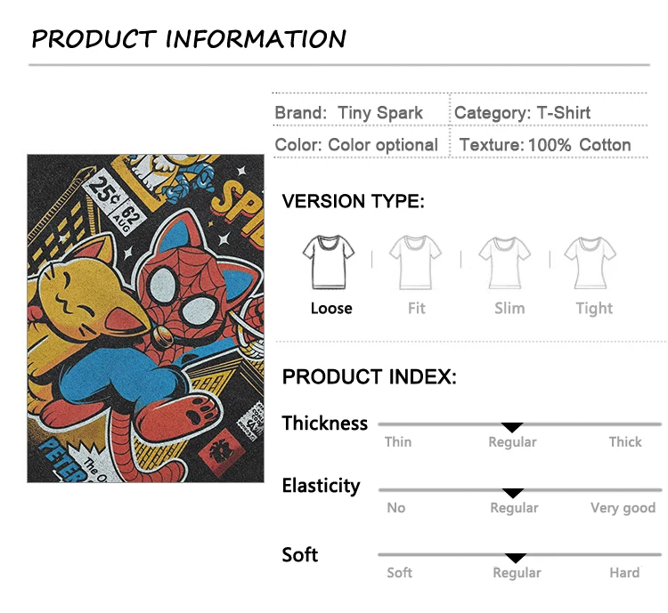 Spider-Cat Comic Graphic T-Shirt S019d603675f04f3c8c9af5b20962f6acr