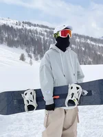 Oversize Grey Ski Hoodie Men Women For Windproof Waterproof Snow Hoodie Skiing Jacket Snowboarding Hoodie Jackets Ski Equipment 5